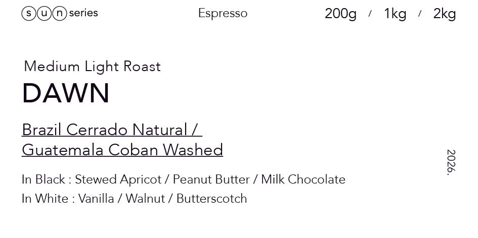 【官網限定！量販優惠8折(1kg裝)】晨曦 DAWN - 淺中焙配方 (預購)