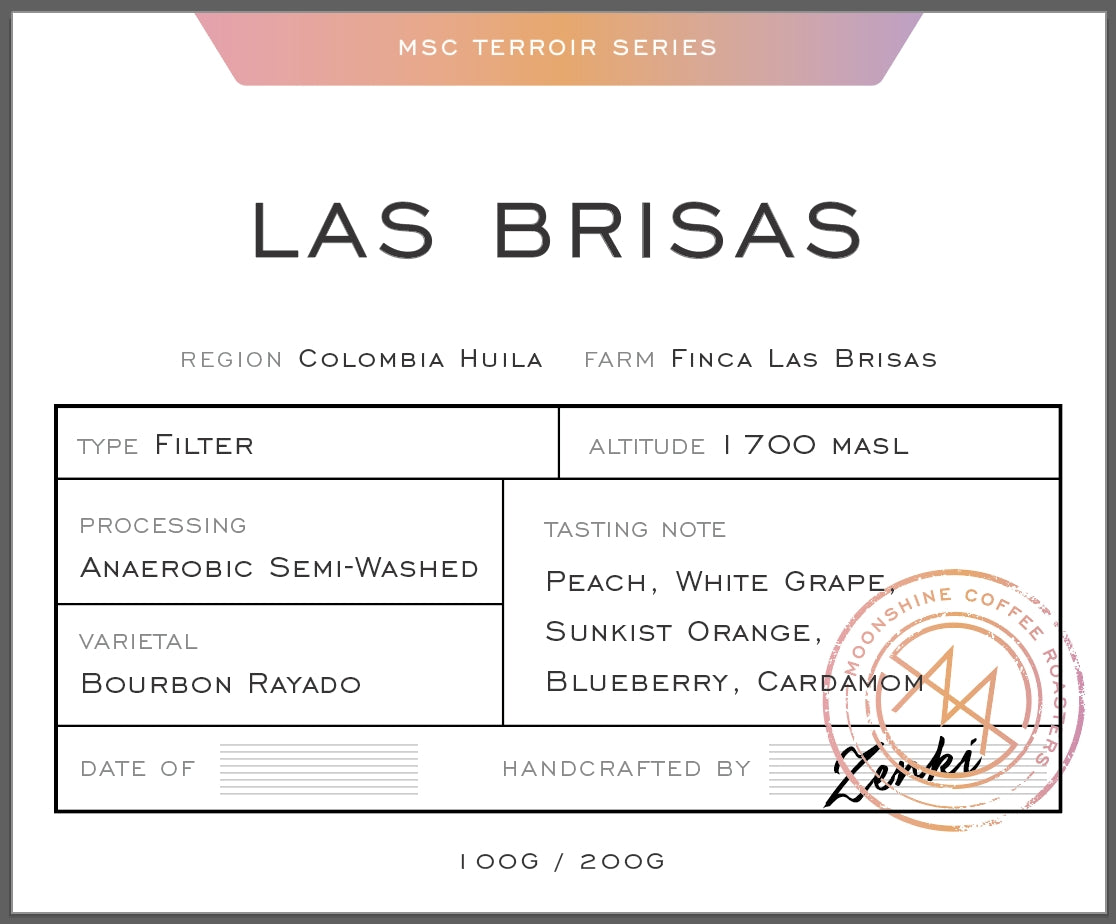 哥倫比亞 微風 條紋波旁 厭氧半水洗 (Colombia Las Brisas Bourbon Rayado Anaerobic Semi-Washed)